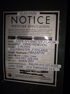 Pesticide Application Notice - Glen Park - 12-11