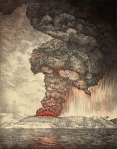 Krakatoa eruption, lithograph 1888