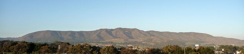 San Bruno Mountain from Daly City. Wikimedia Commons