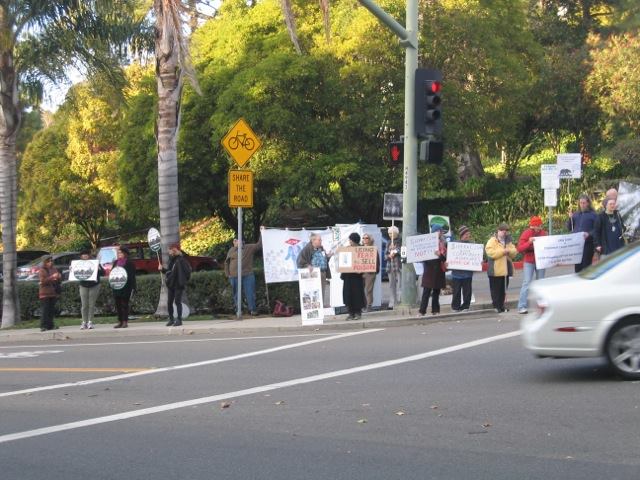 Demonstration at meeting of Claremont Canyon Conservancy, November 15, 2015
